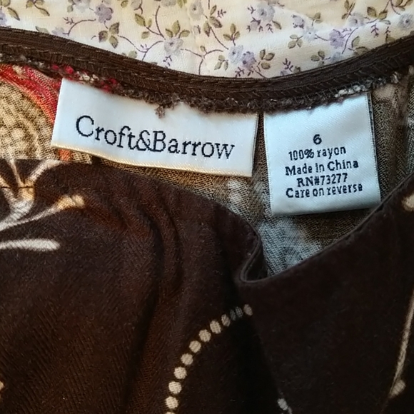 Maxi skirt long brown with magenta & cream accents - Picture 3 of 3